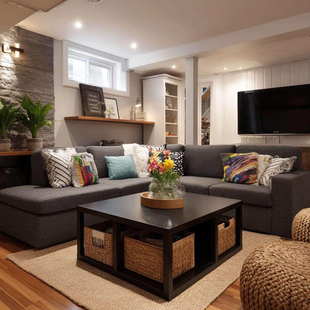 basement living room ideas 54