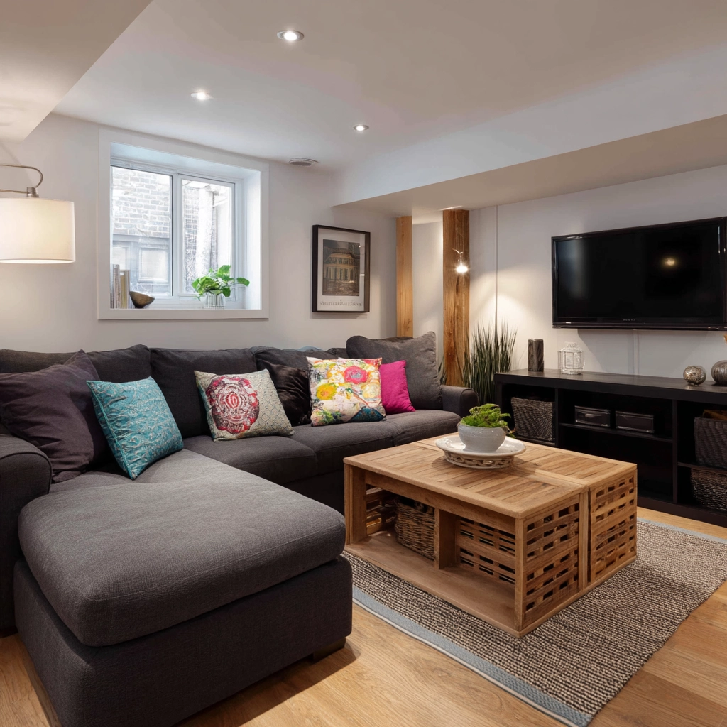 basement living room ideas 56