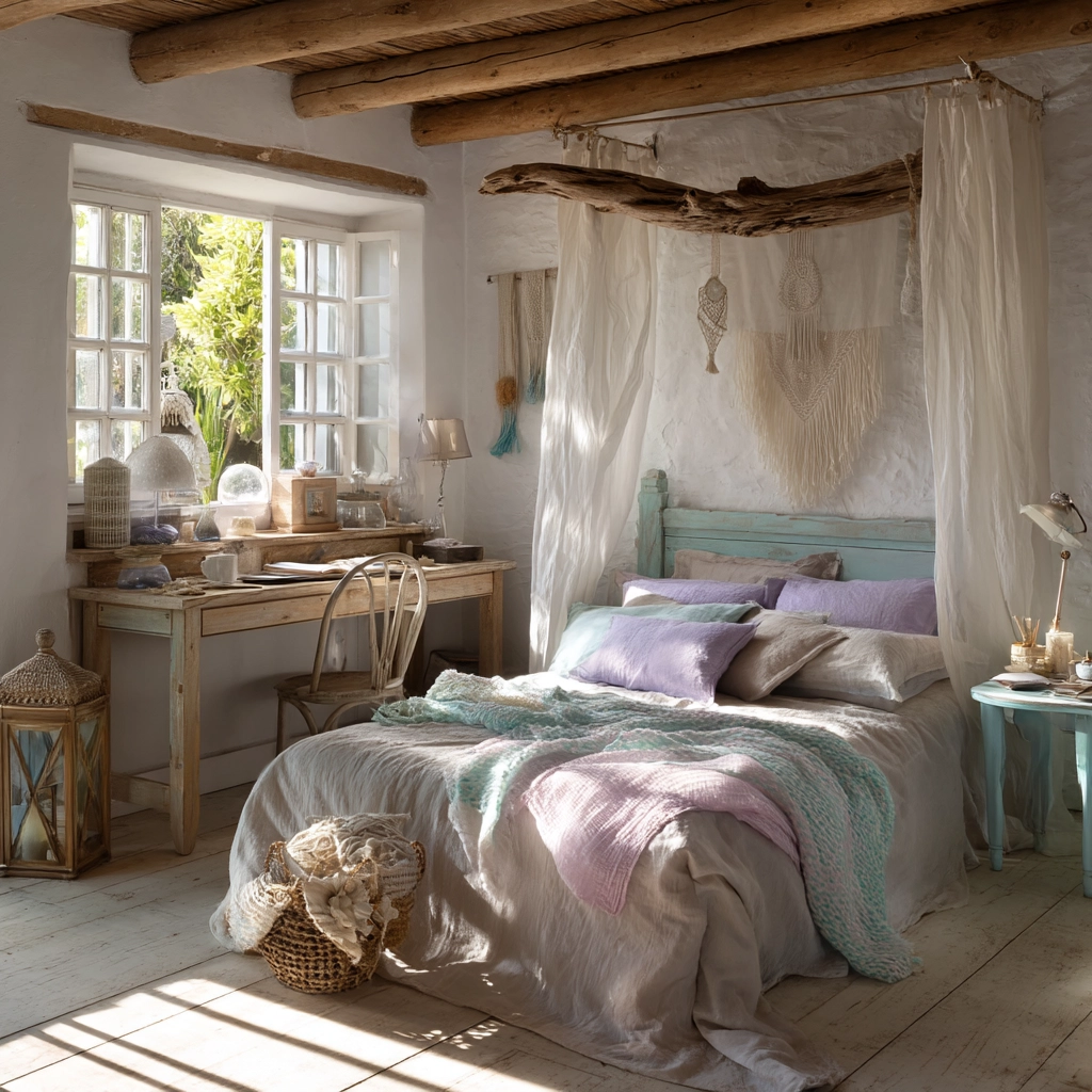 beachy boho bedroom 34