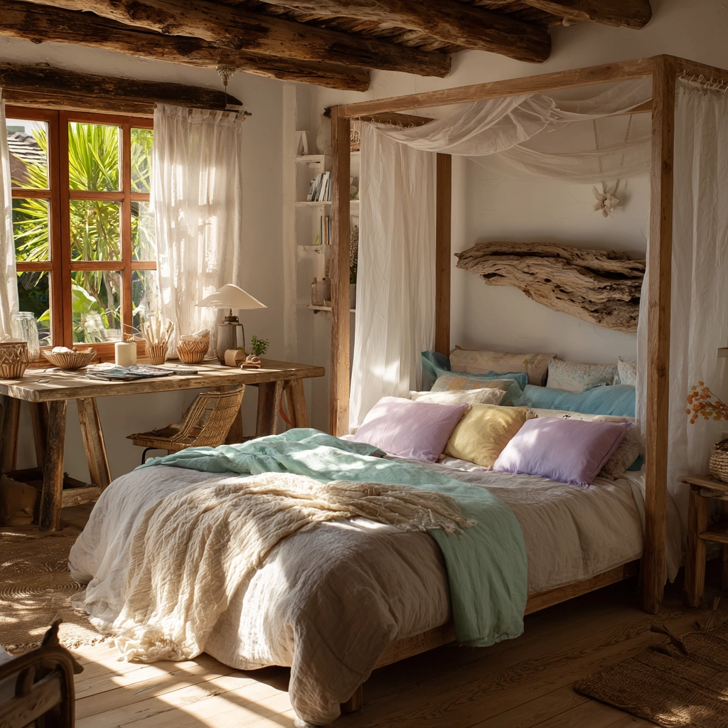 beachy boho bedroom 35