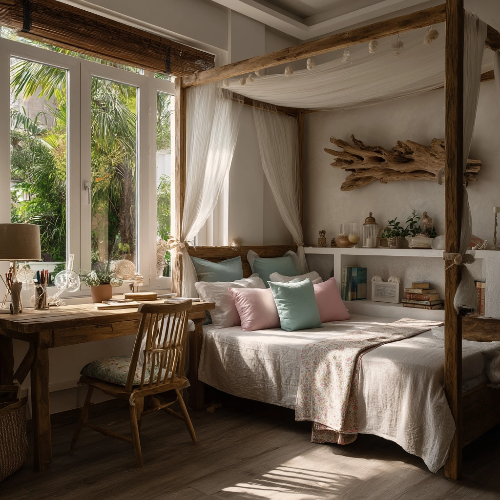 beachy boho bedroom 36