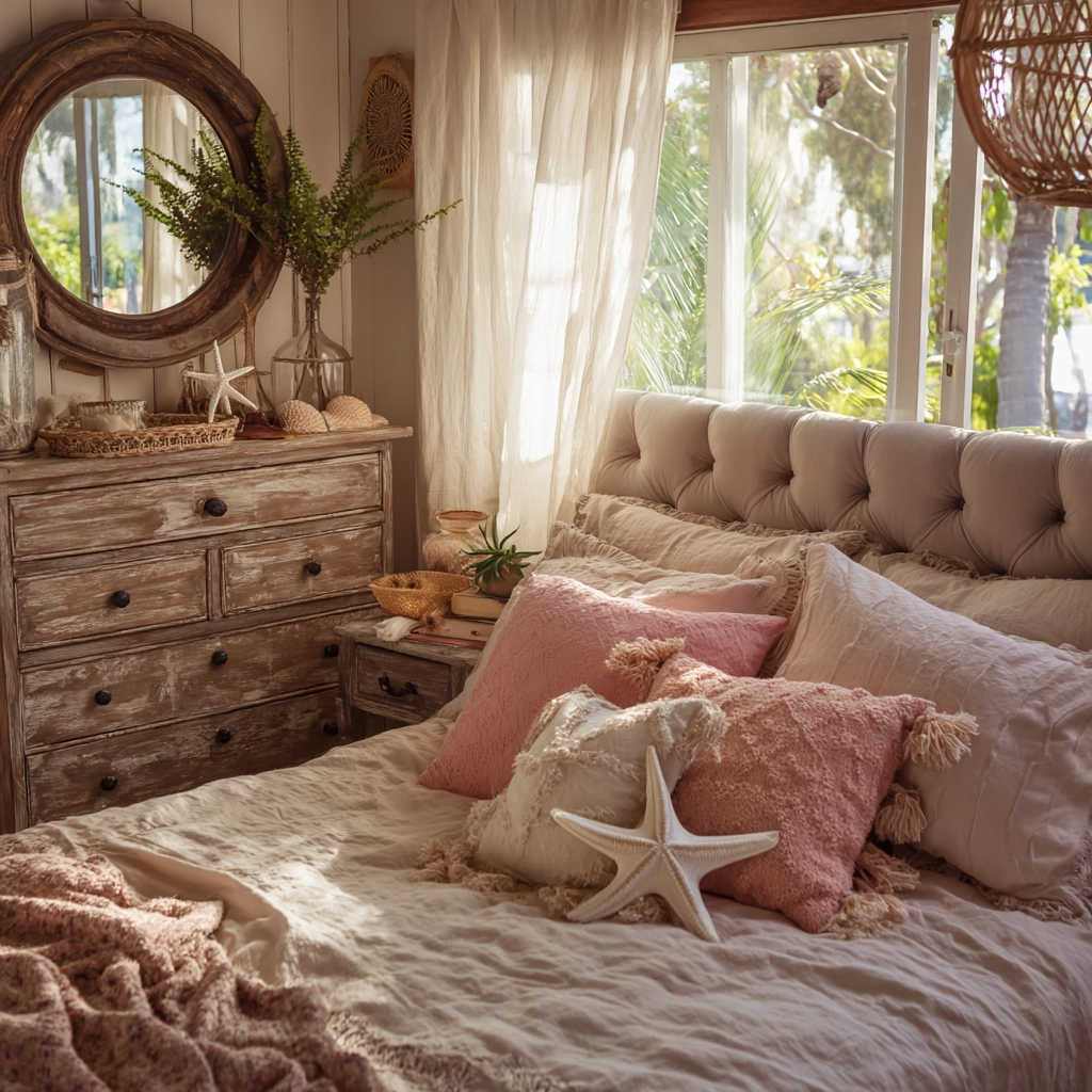 beachy boho bedroom 42