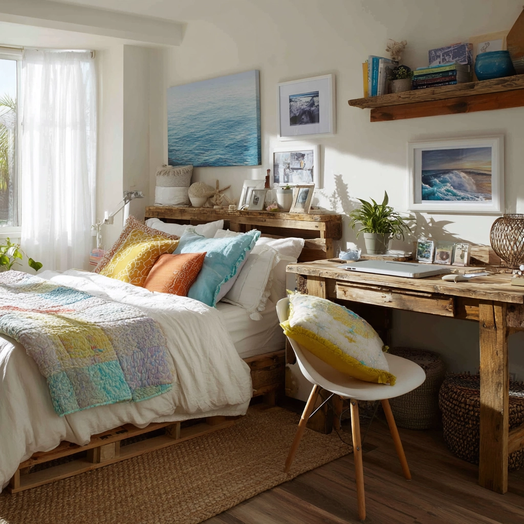 beachy boho bedroom 47
