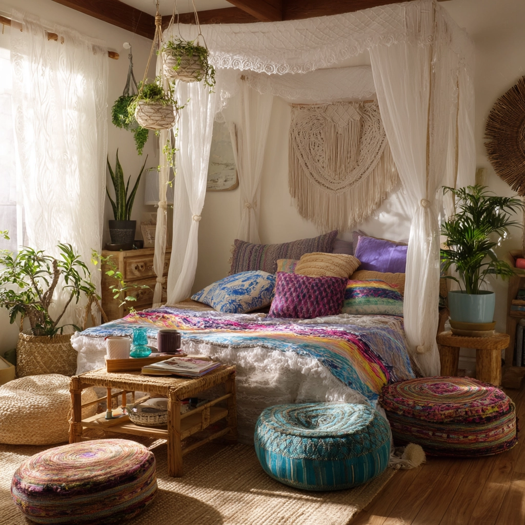 beachy boho bedroom 53