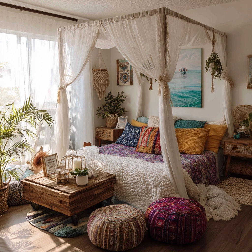 beachy boho bedroom 55