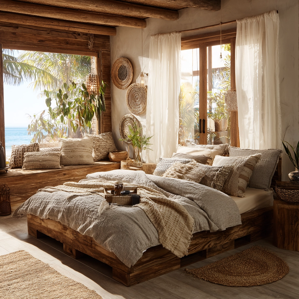 beachy boho bedroom 57