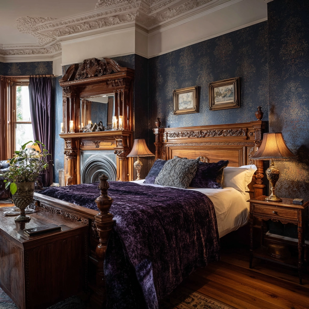 bedroom with fireplace 10