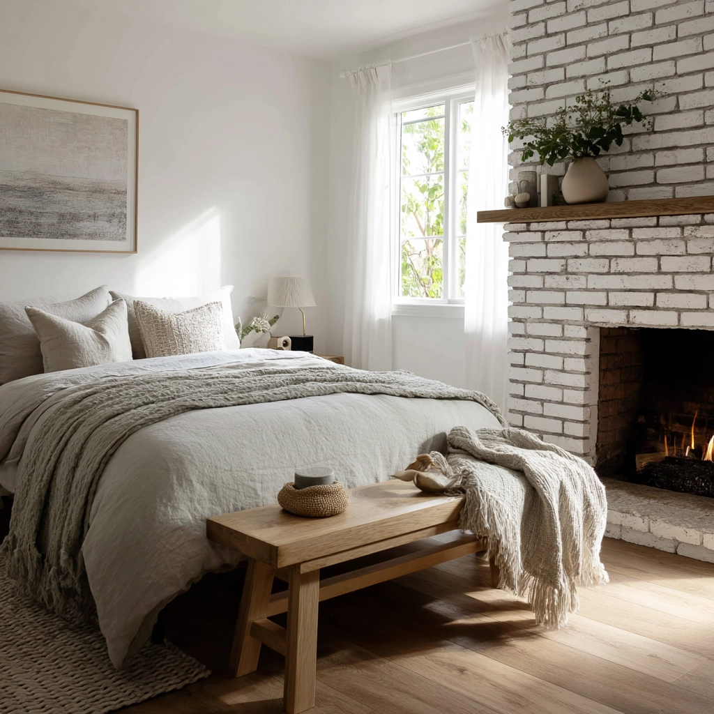 bedroom with fireplace 13