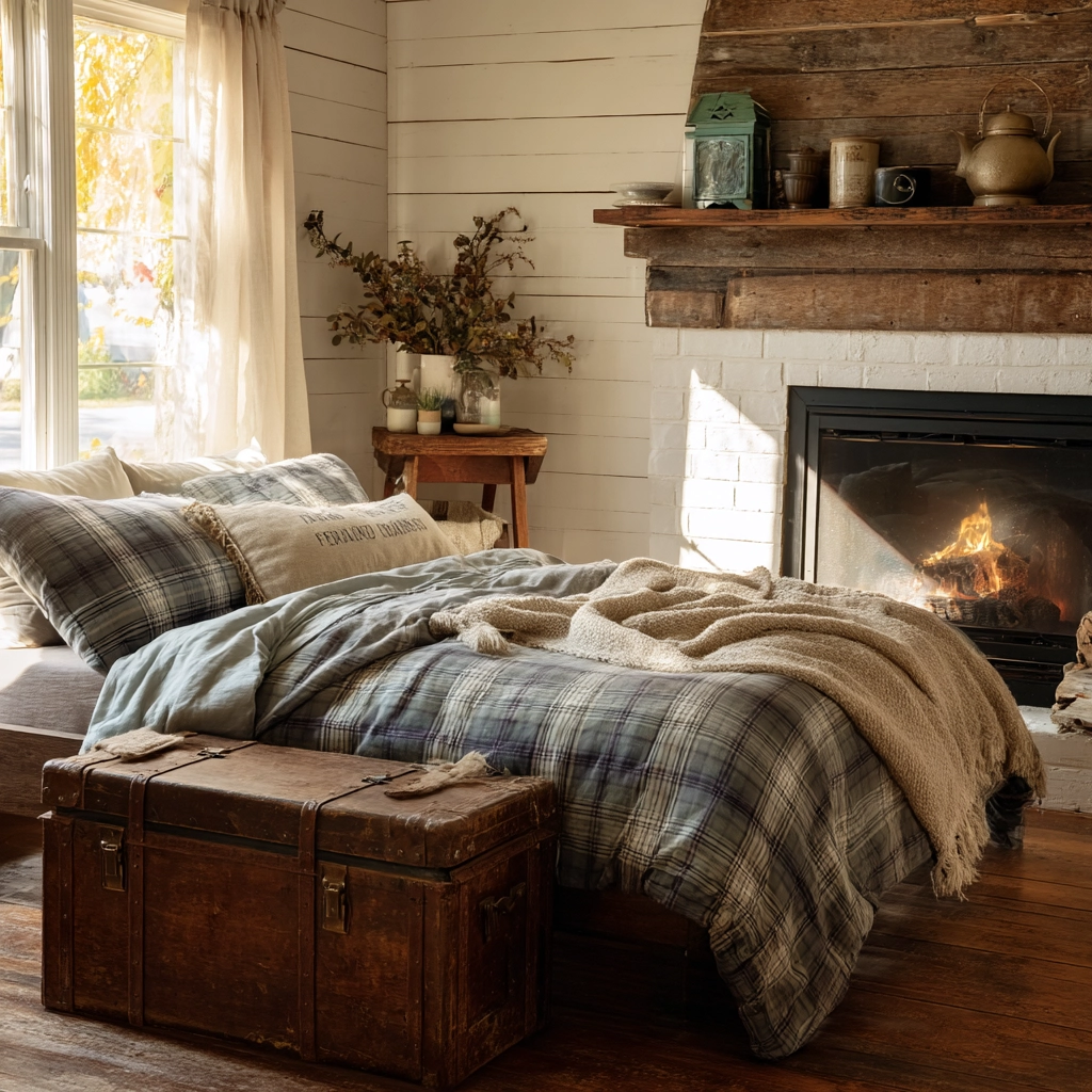 bedroom with fireplace 18
