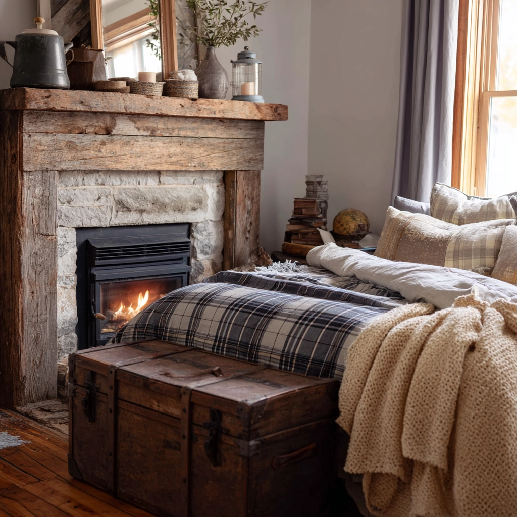 bedroom with fireplace 19