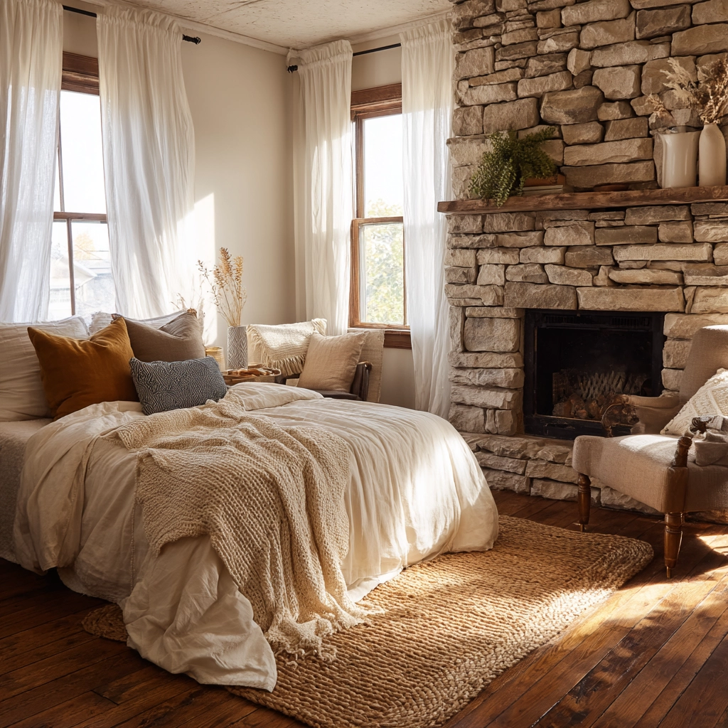 bedroom with fireplace 2