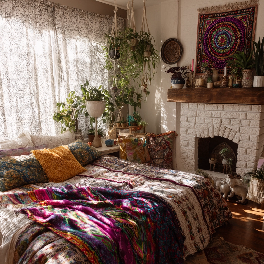 bedroom with fireplace 21