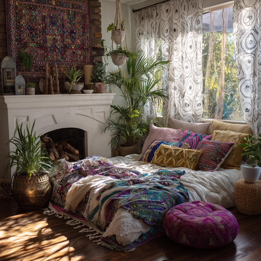 bedroom with fireplace 22