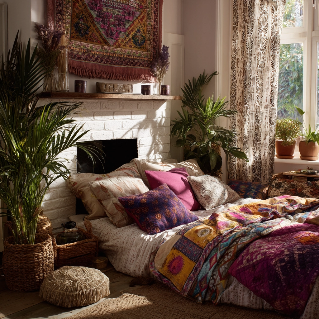 bedroom with fireplace 23