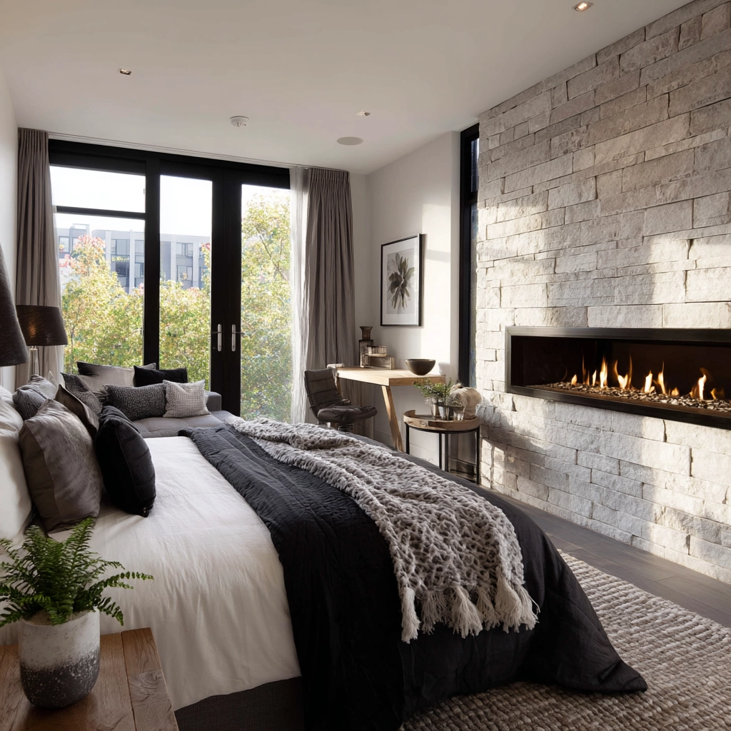 bedroom with fireplace 27