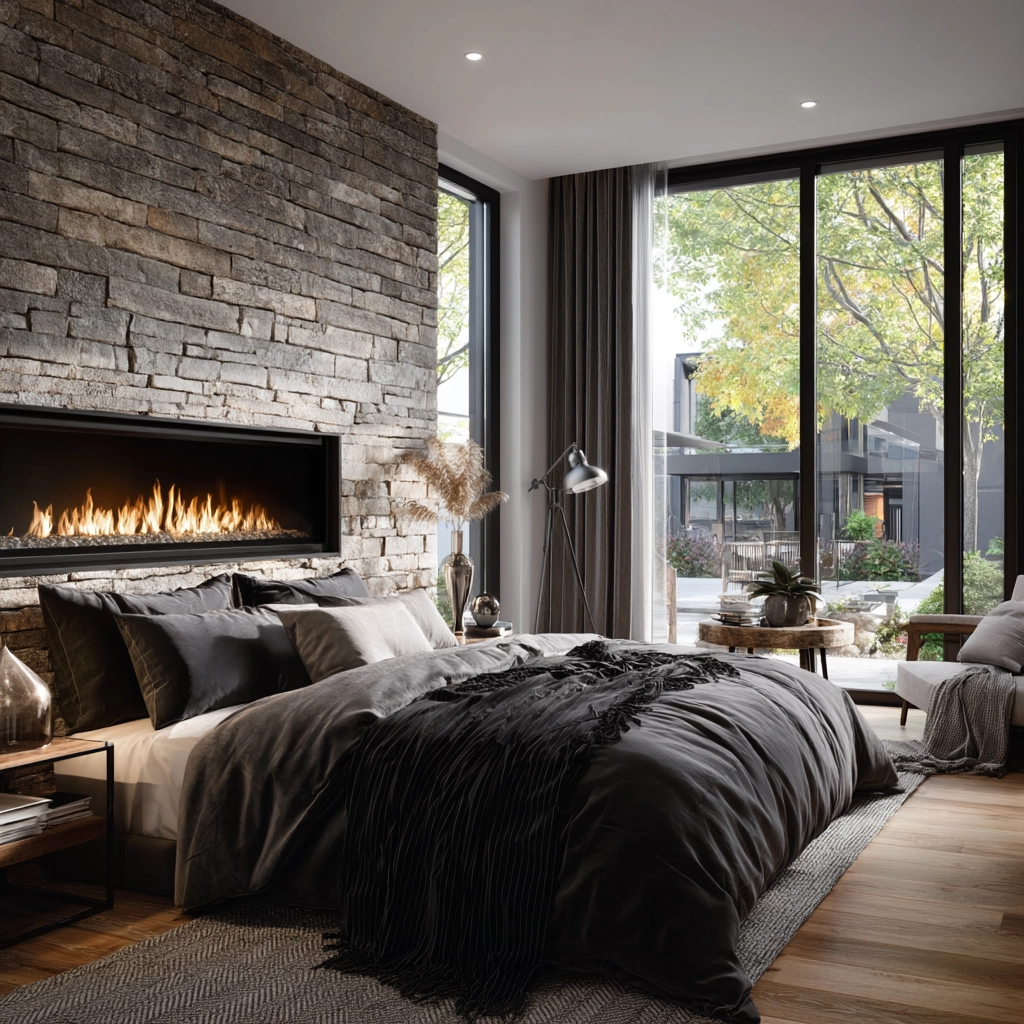 bedroom with fireplace 28