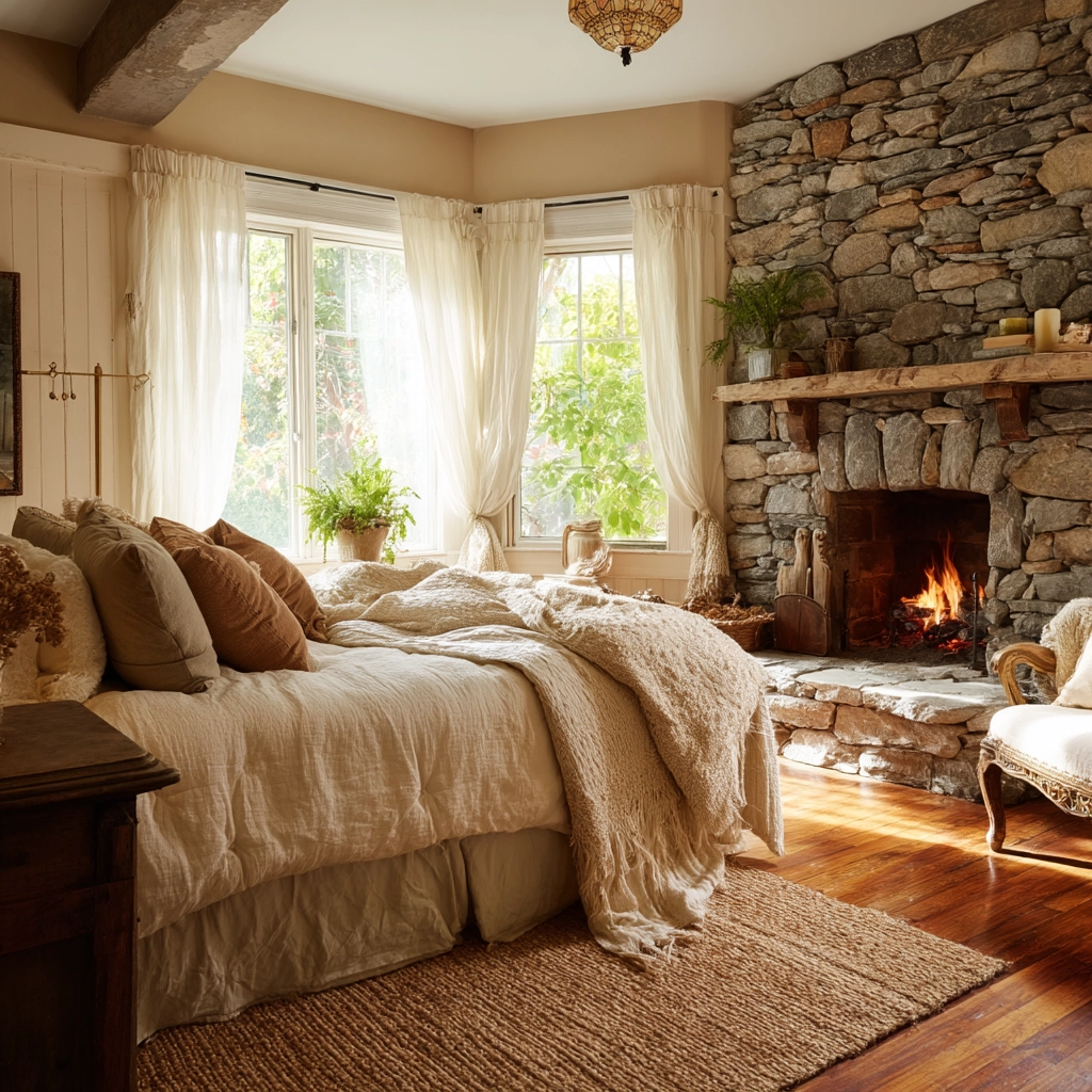 bedroom with fireplace 3