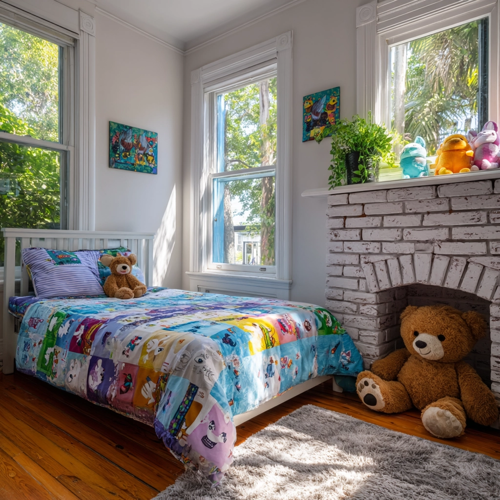bedroom with fireplace 30