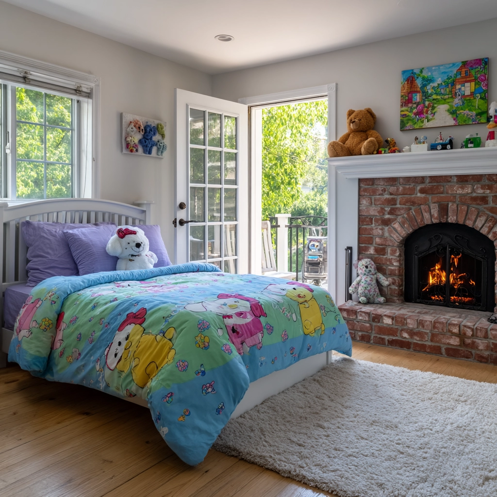 bedroom with fireplace 31