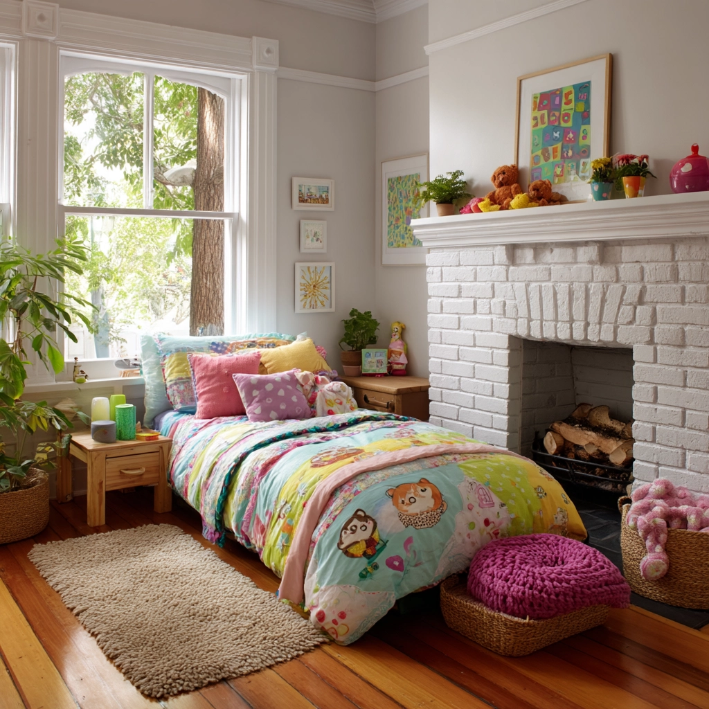 bedroom with fireplace 32