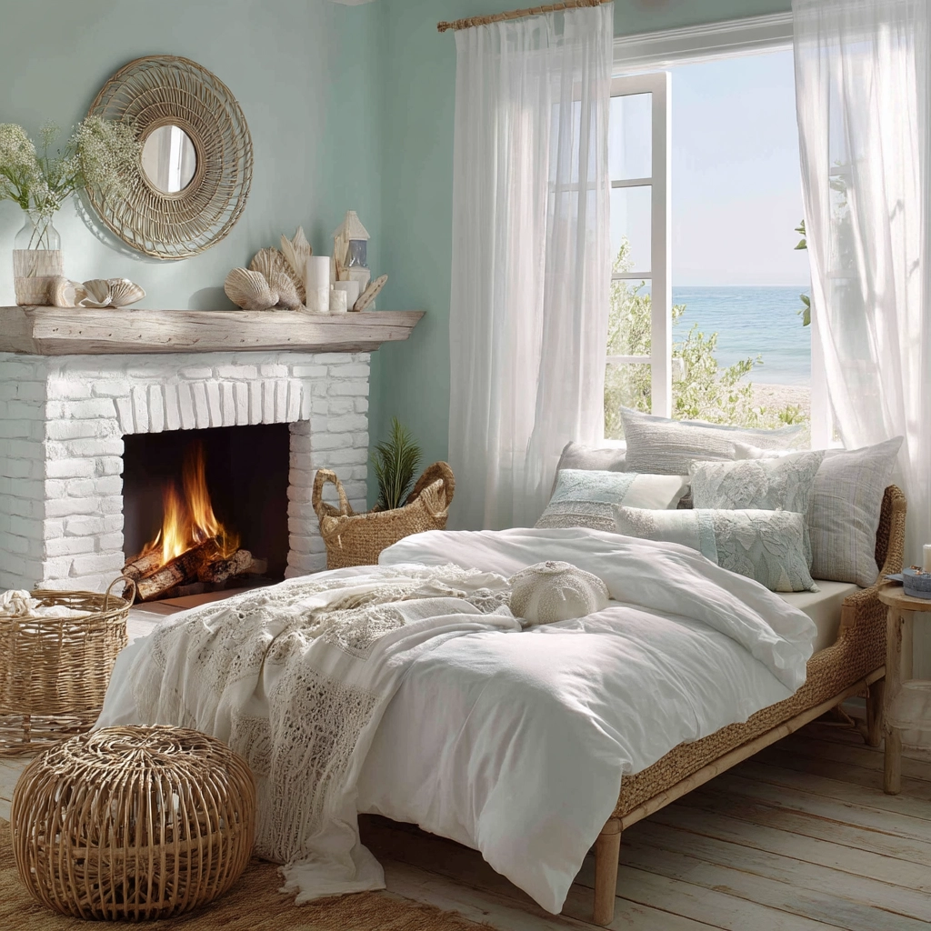 bedroom with fireplace 34
