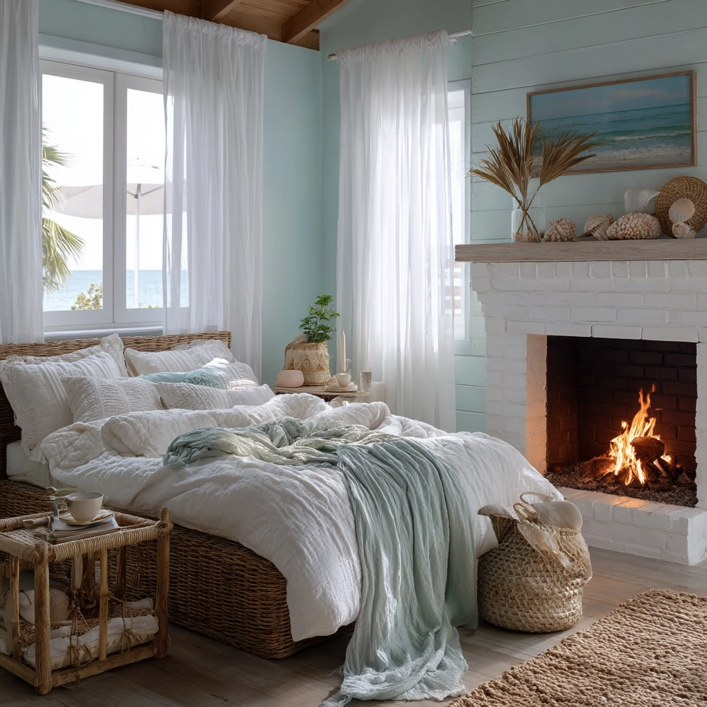 bedroom with fireplace 35