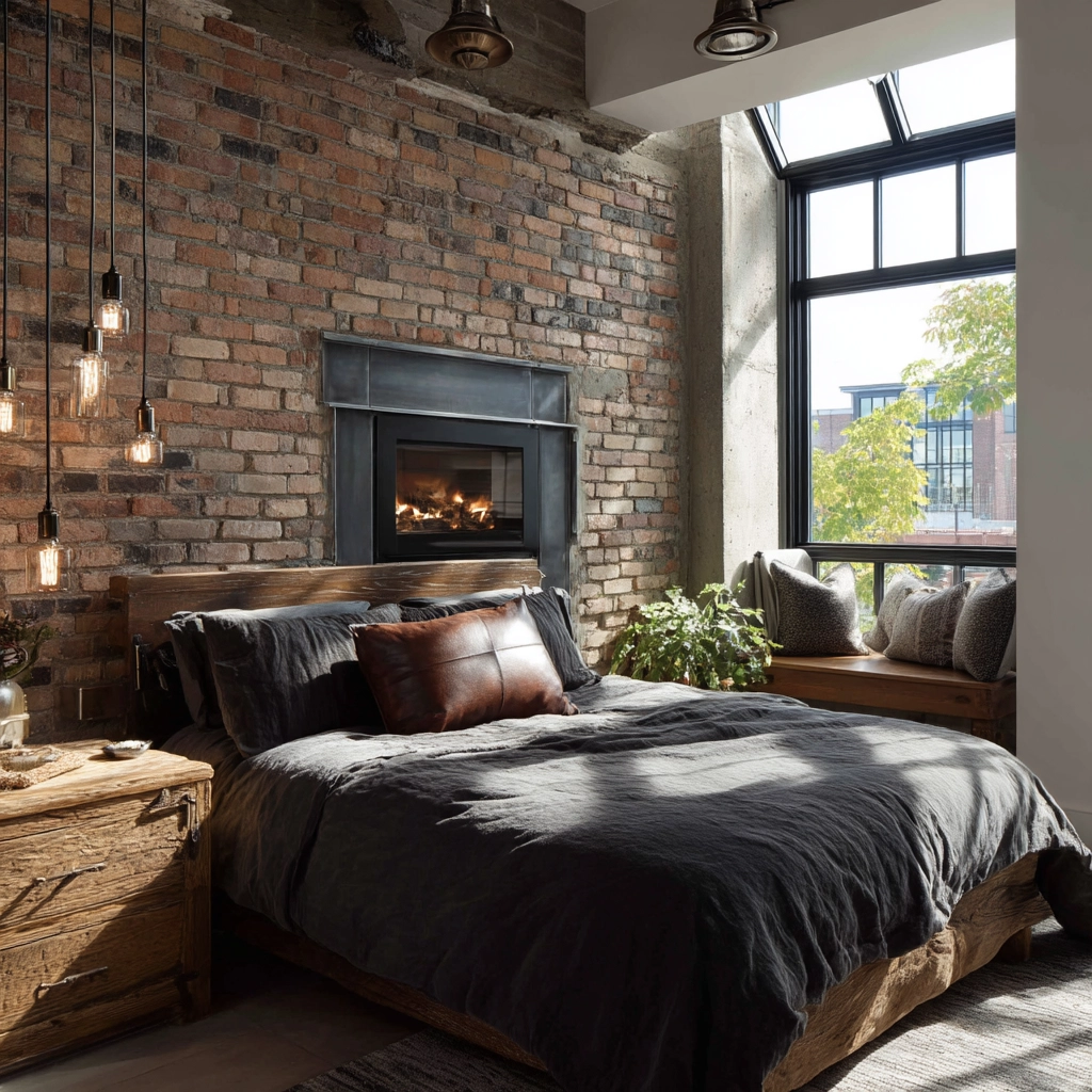 bedroom with fireplace 37