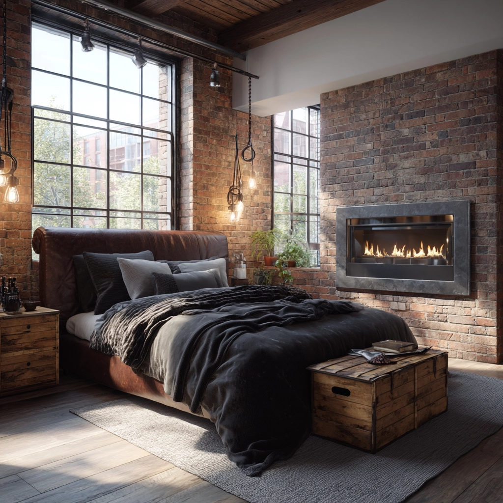 bedroom with fireplace 38