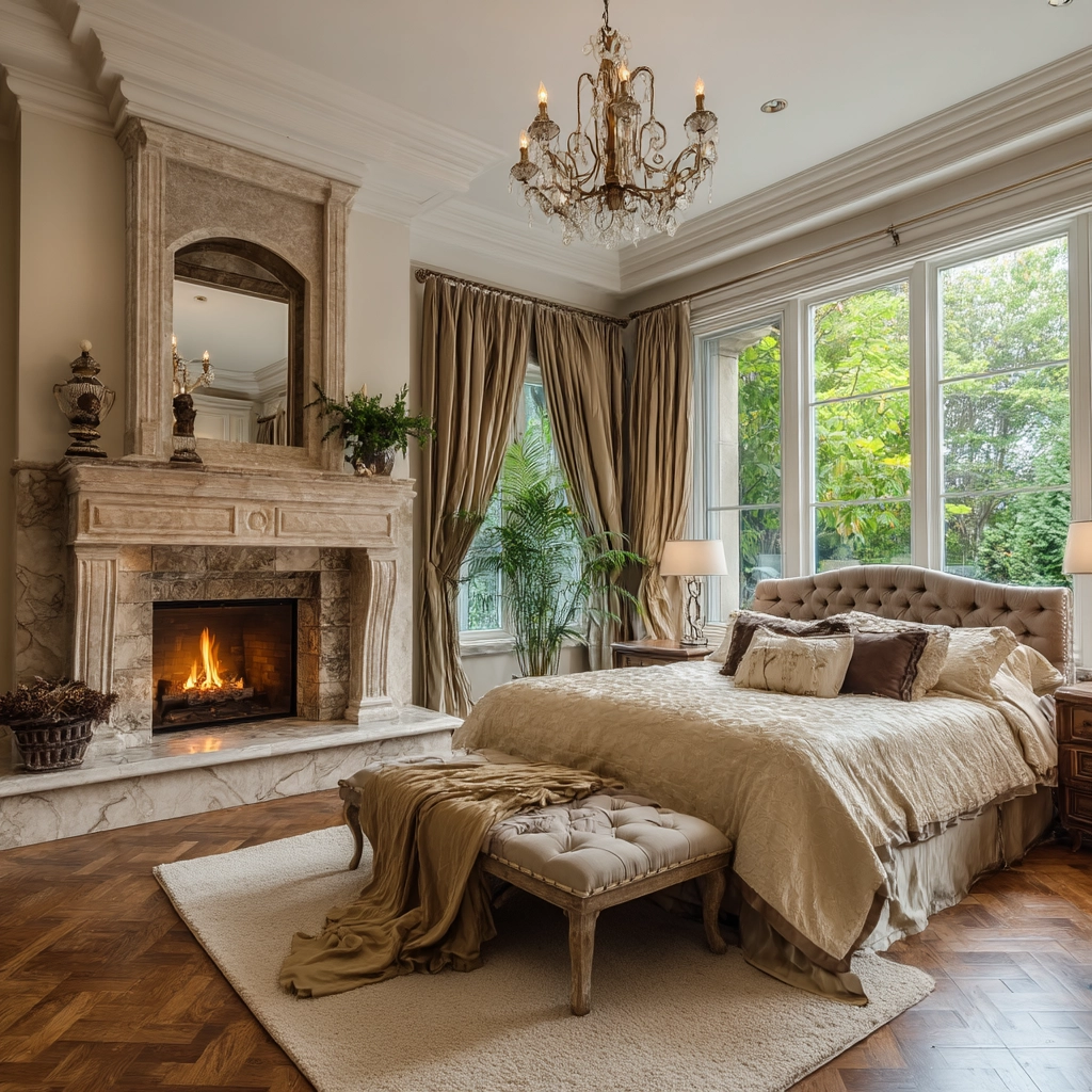 bedroom with fireplace 41