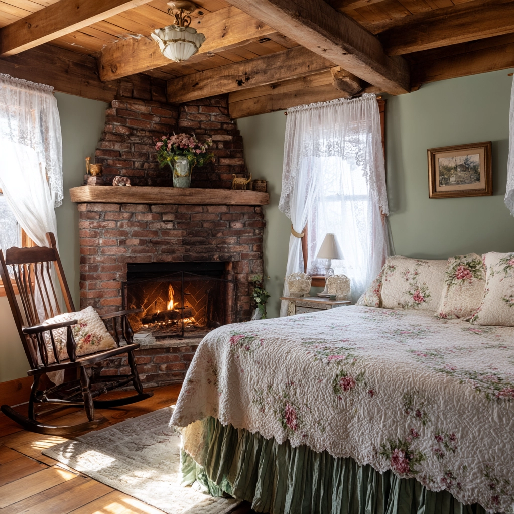bedroom with fireplace 46