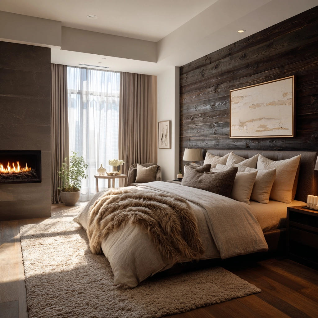 bedroom with fireplace 53
