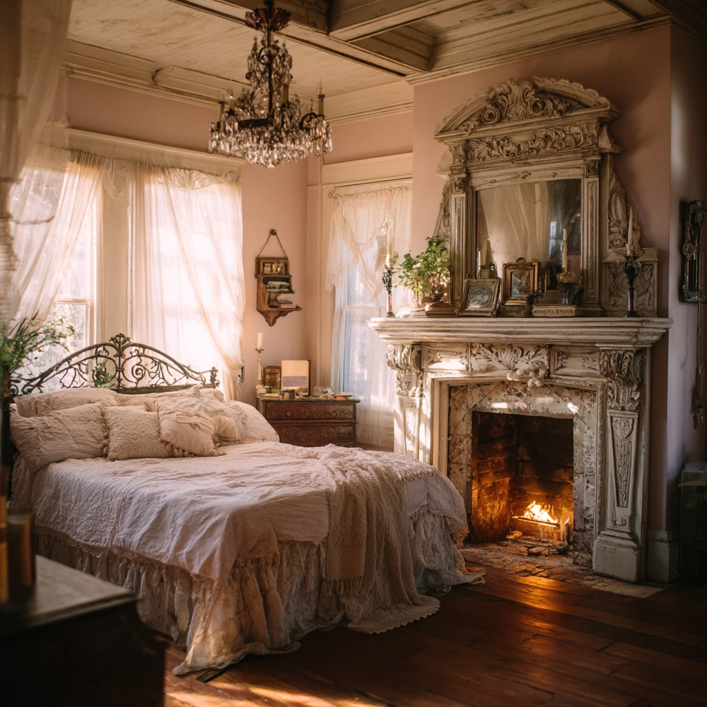 bedroom with fireplace 59