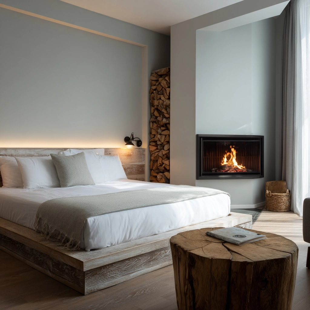 bedroom with fireplace 8