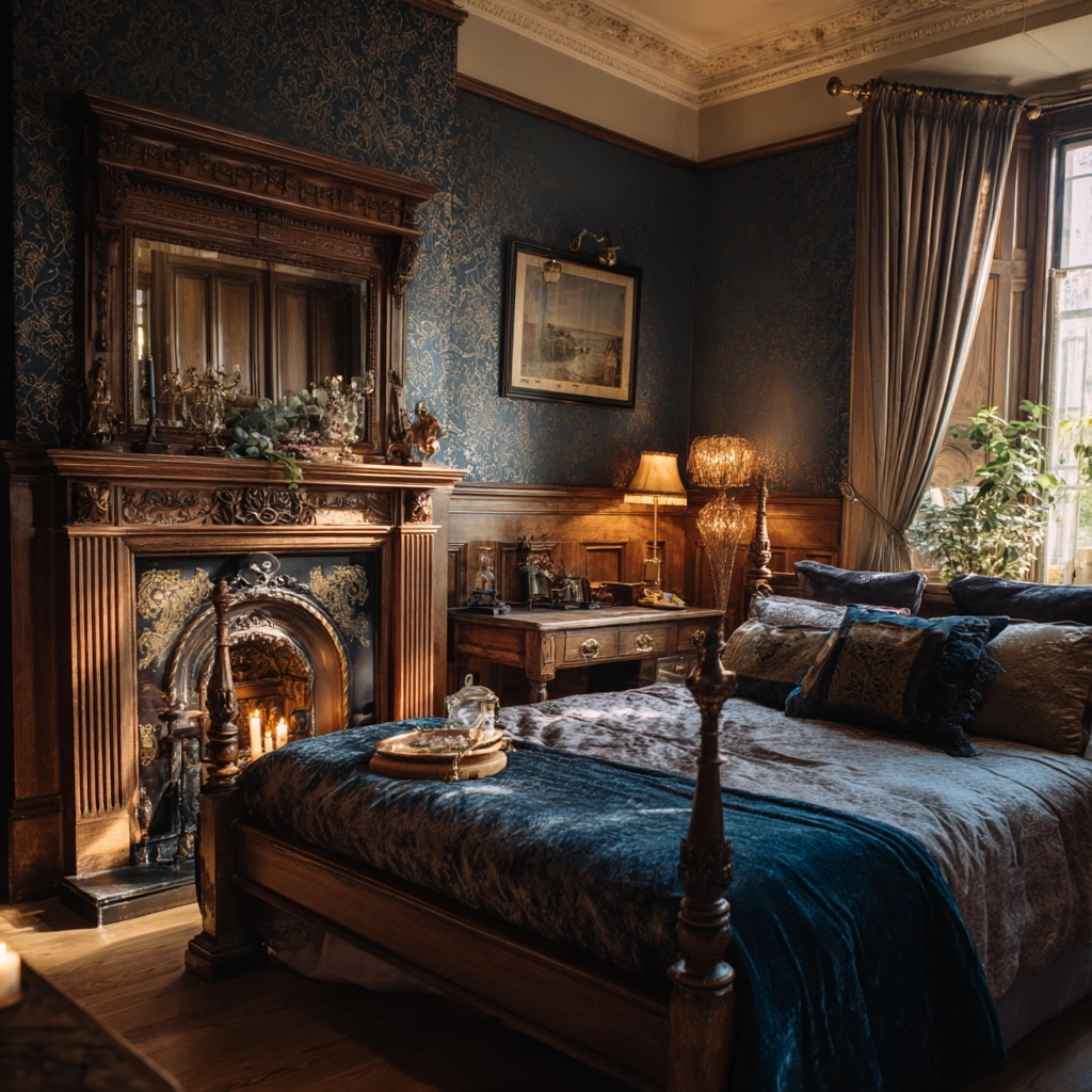 bedroom with fireplace 9