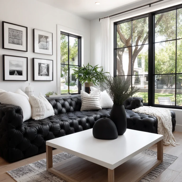 black and white living room decor 1