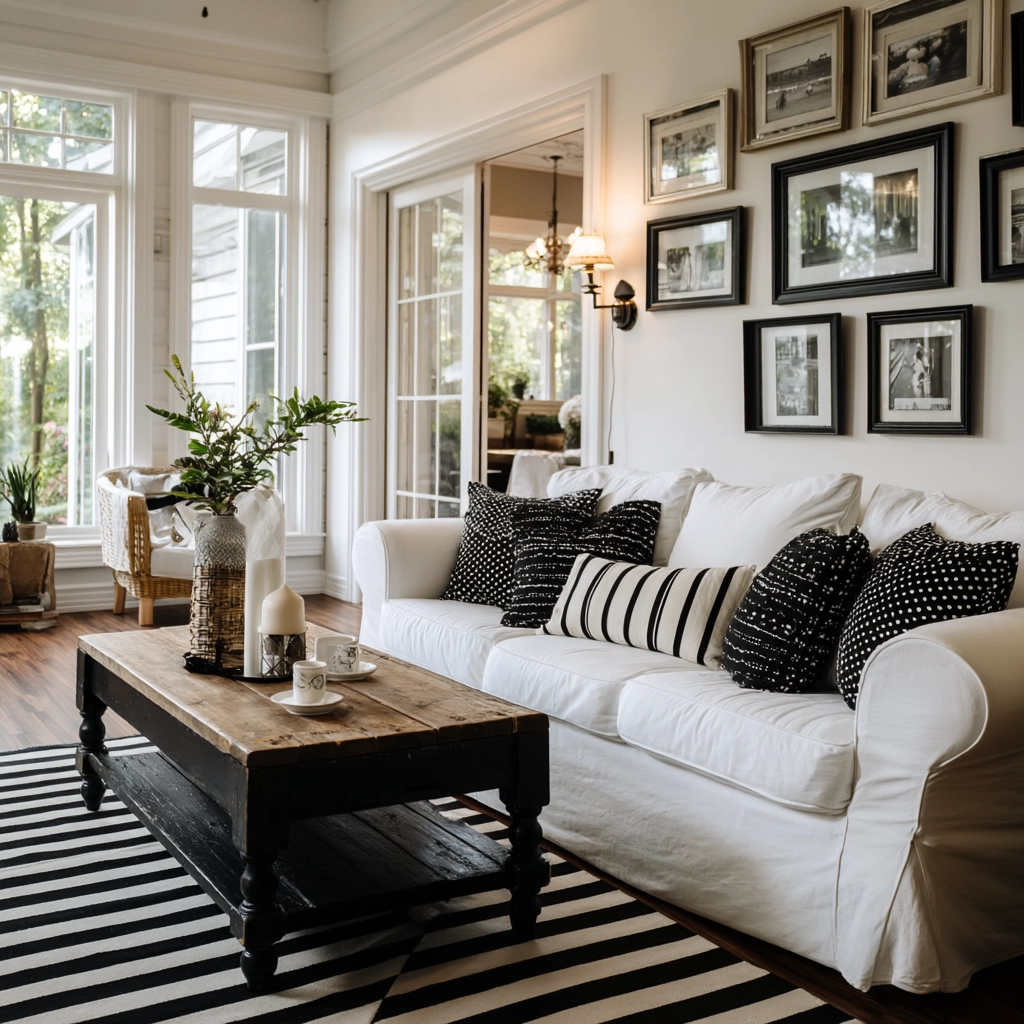 black and white living room decor 10