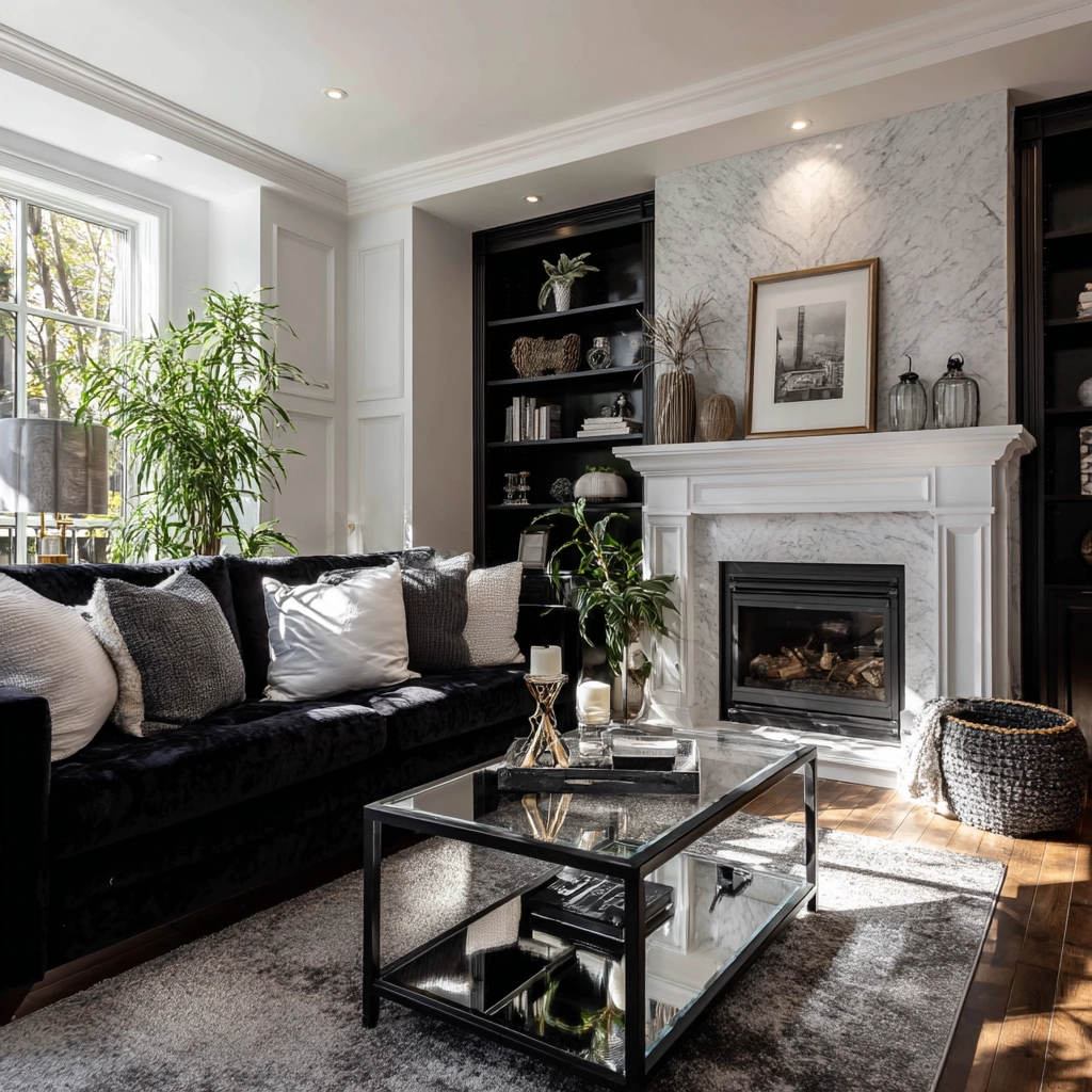 black and white living room decor 18