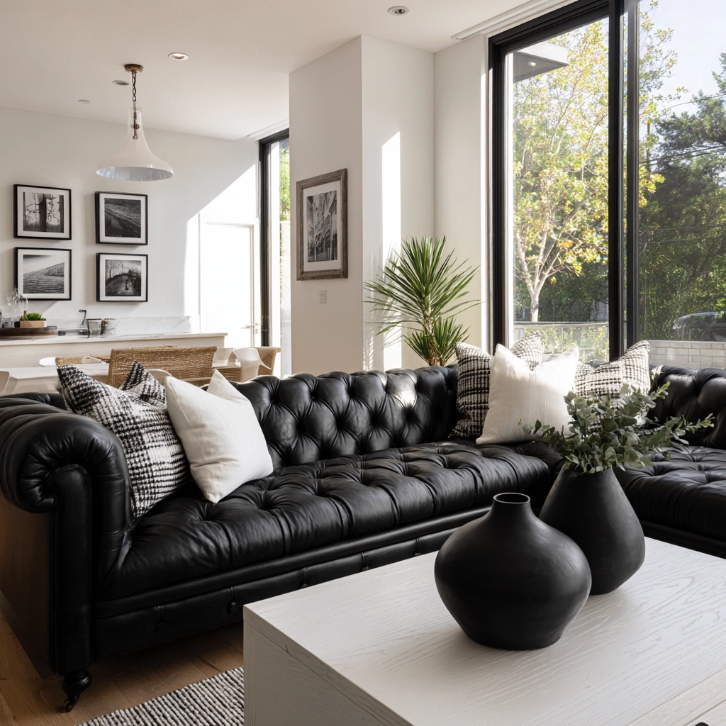 black and white living room decor 2