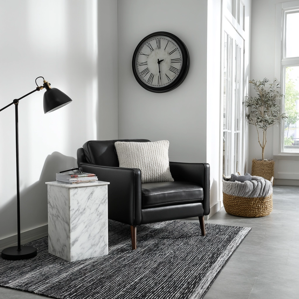 black and white living room decor 21