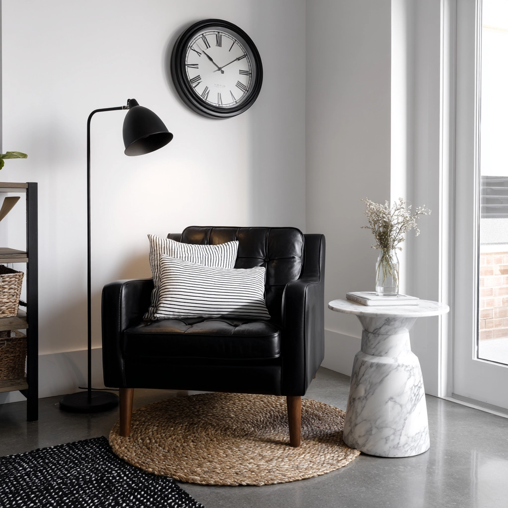 black and white living room decor 22