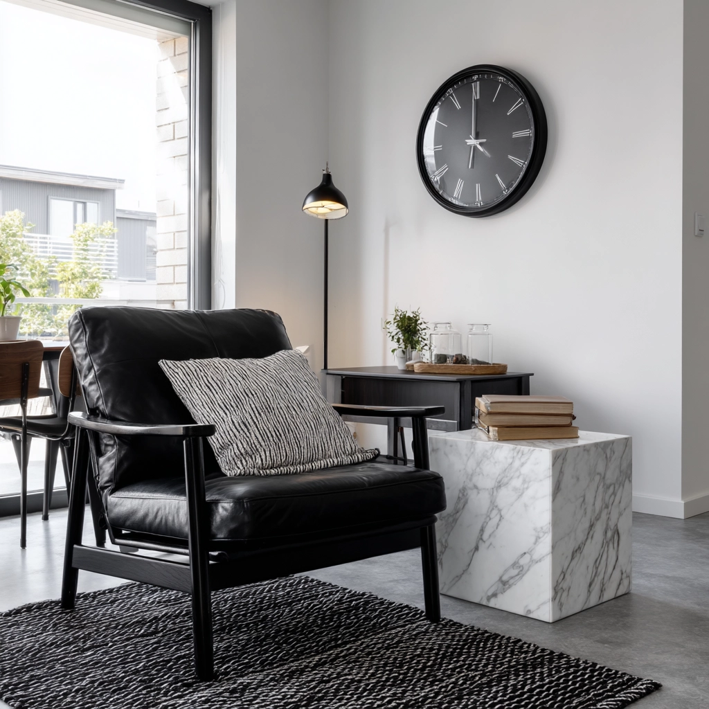 black and white living room decor 24
