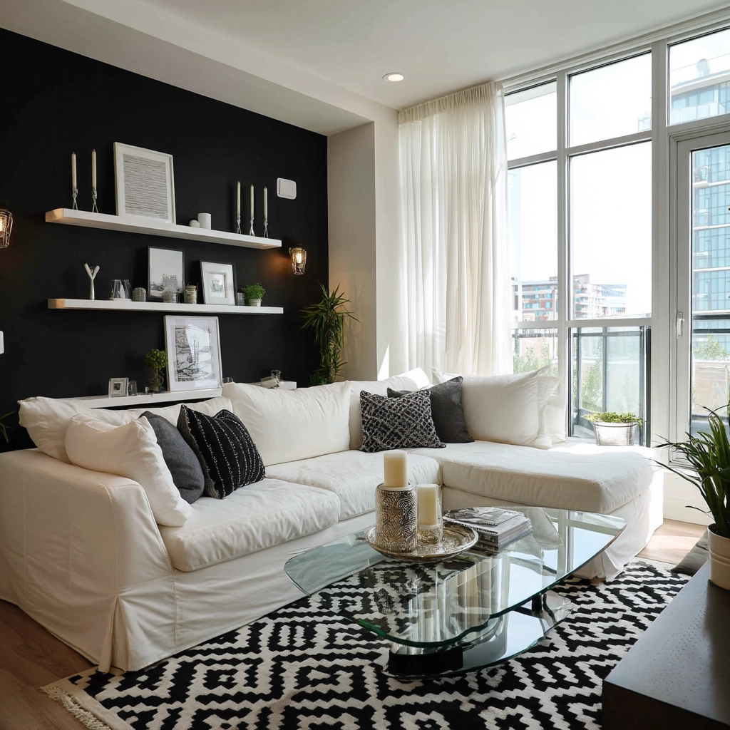 black and white living room decor 27