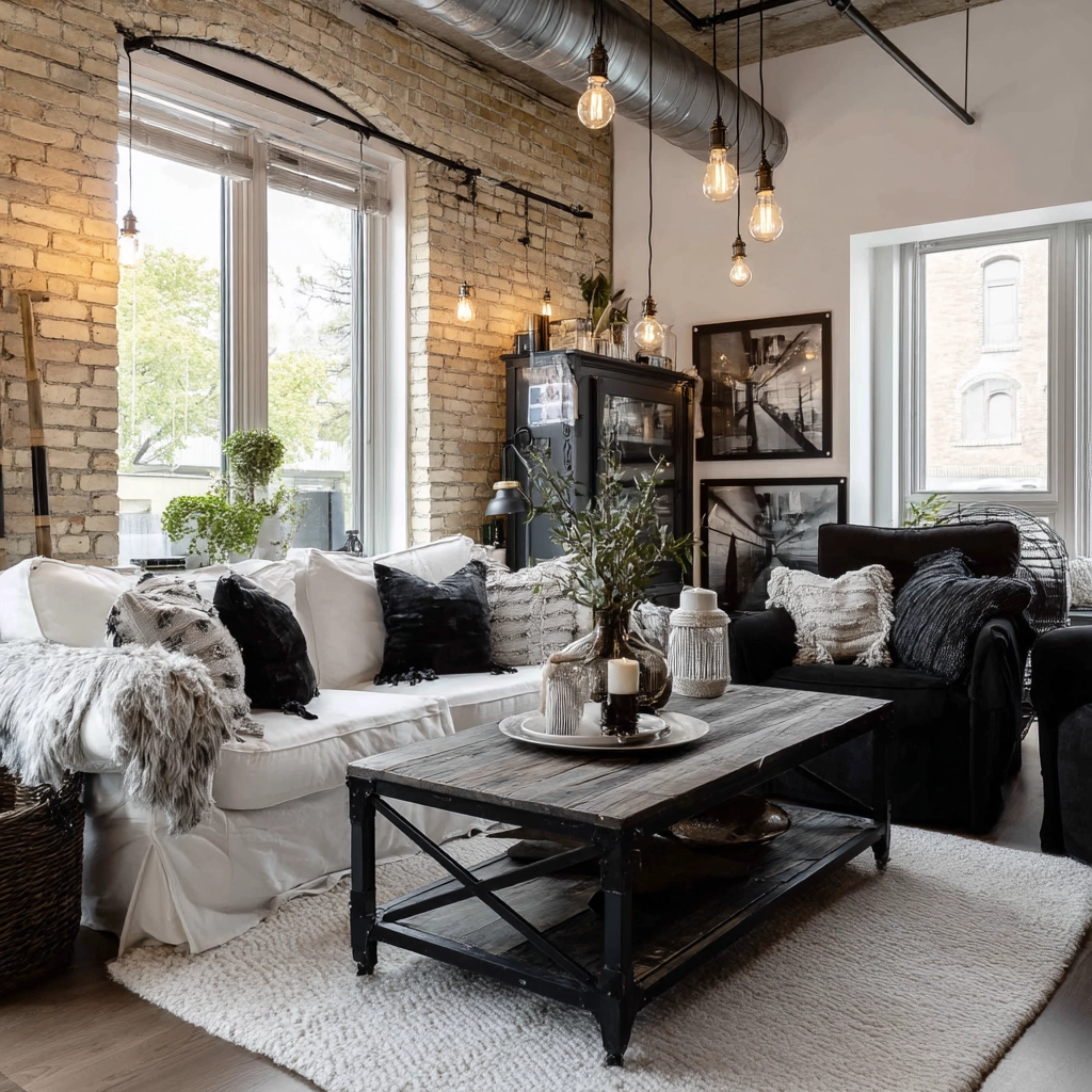 black and white living room decor 32
