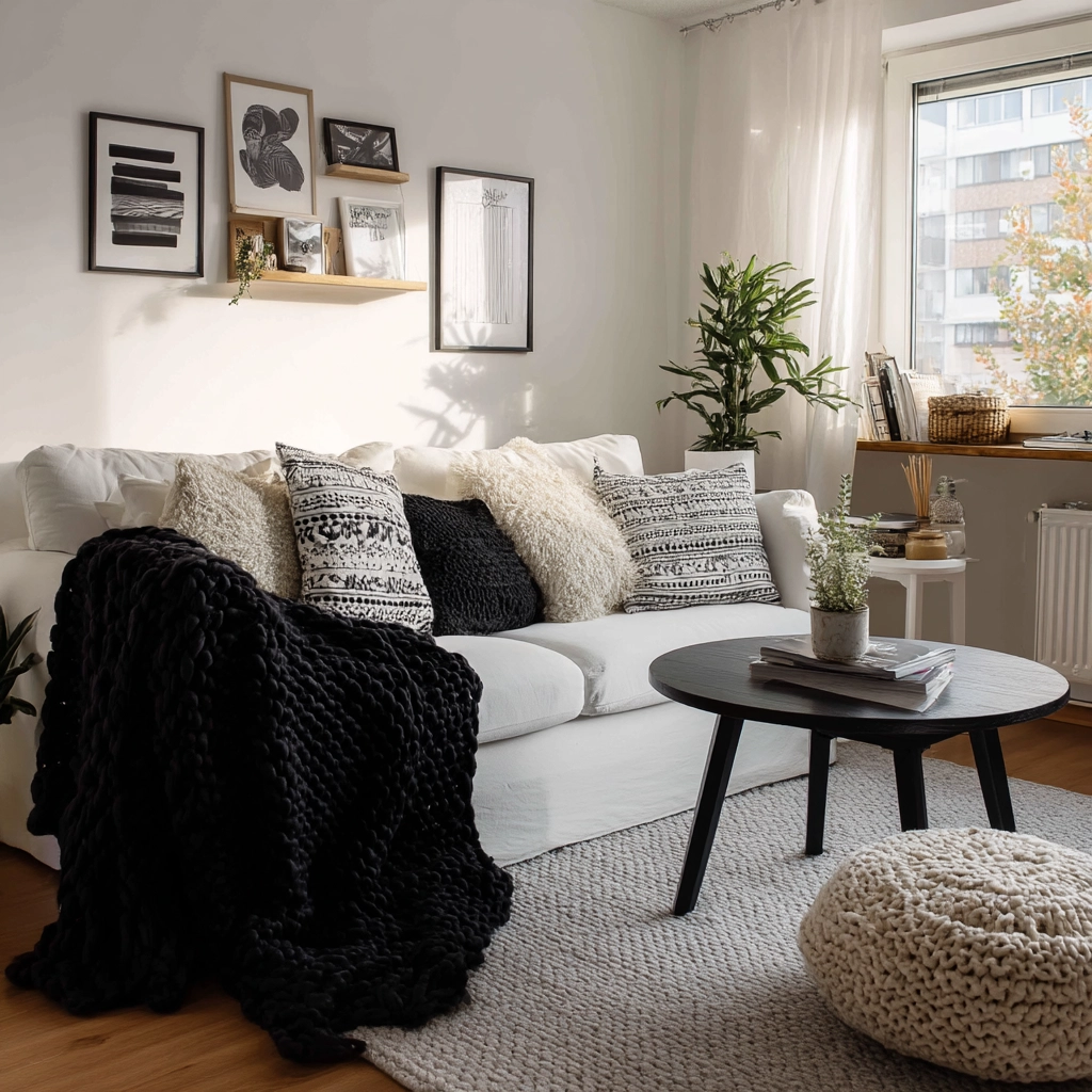 black and white living room decor 36