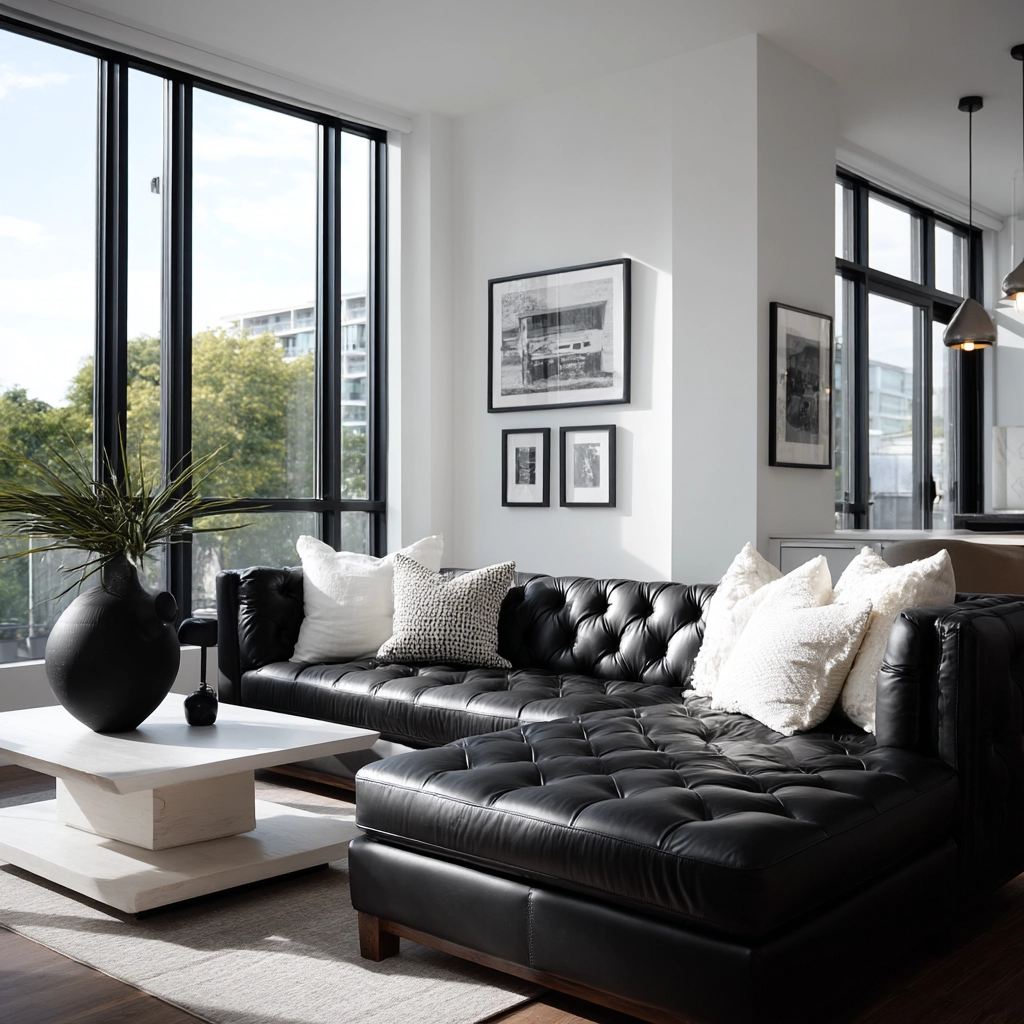 black and white living room decor 4