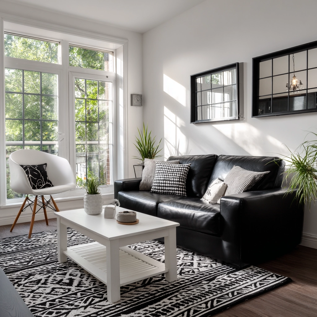 black and white living room decor 44