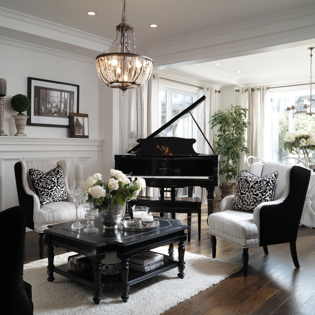 black and white living room decor 48