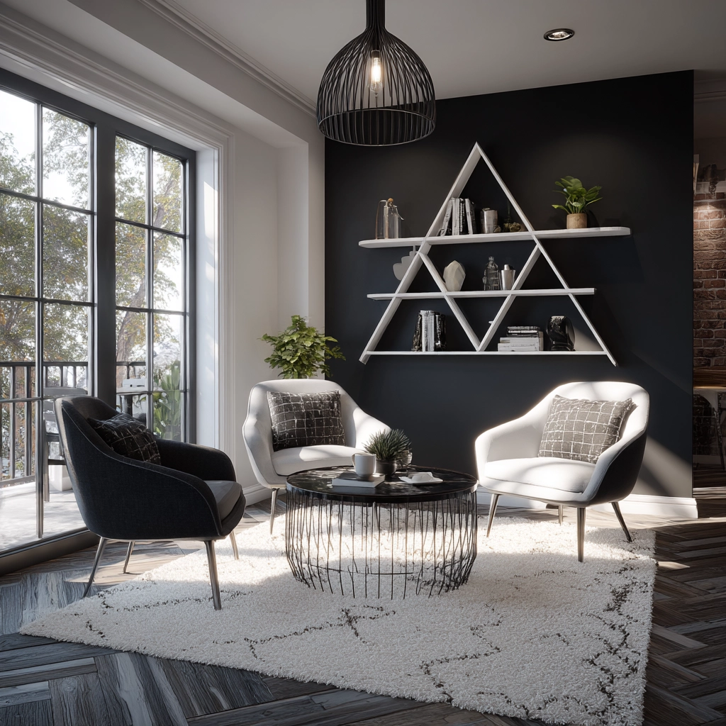 black and white living room decor 7