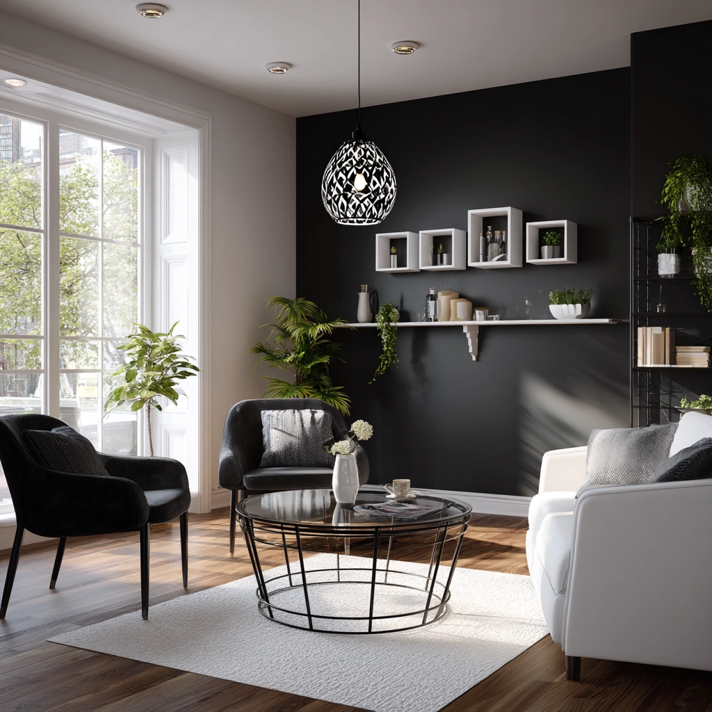 black and white living room decor 8