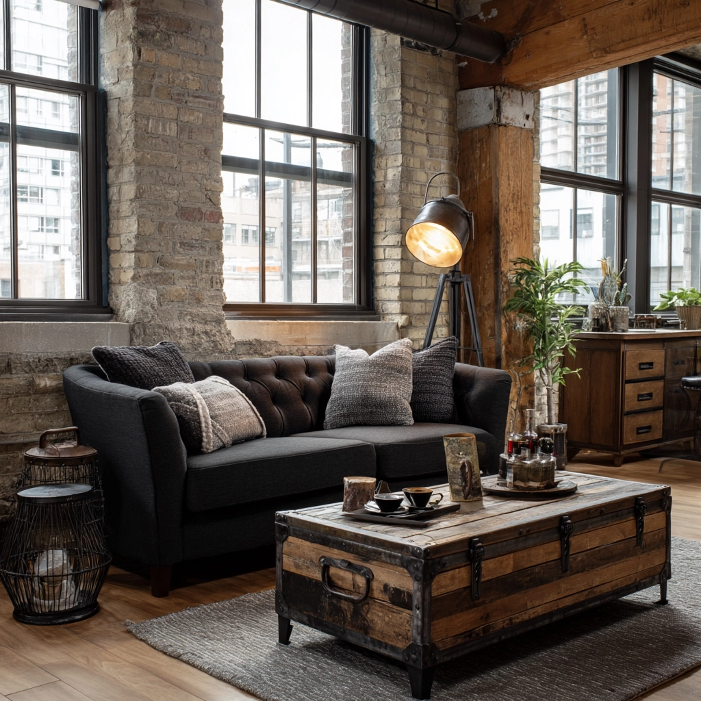 black couch living room 11